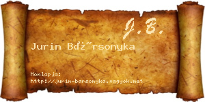 Jurin Bársonyka névjegykártya